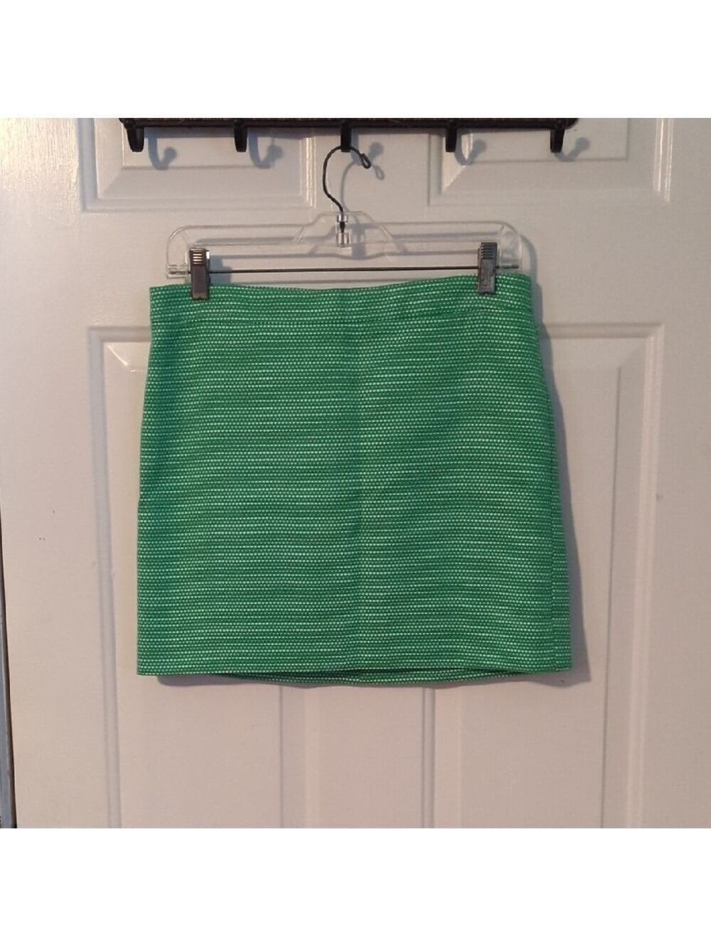 J.Crew Mini Skirt Green White Size 4 Spring Holidays St. Patrick's Day